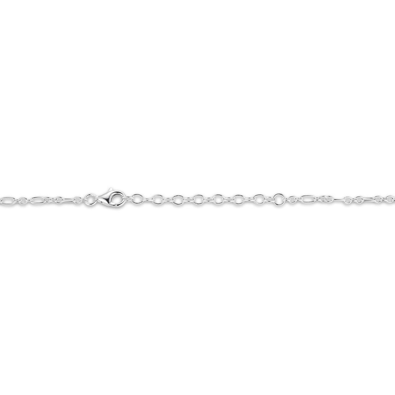 Main Image 4 of Nephrite Jade Chinese "Luck" Circle Necklace Sterling Silver 18"