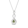 Thumbnail Image 3 of Pear-Shaped Peridot & White Lab-Created Sapphire Twist Drop Necklace Sterling Silver 18"