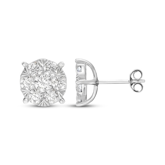 KAY Lab-Grown Diamonds Multi-Stone Circle Stud Earrings 1-1/2 ct tw 10K White Gold