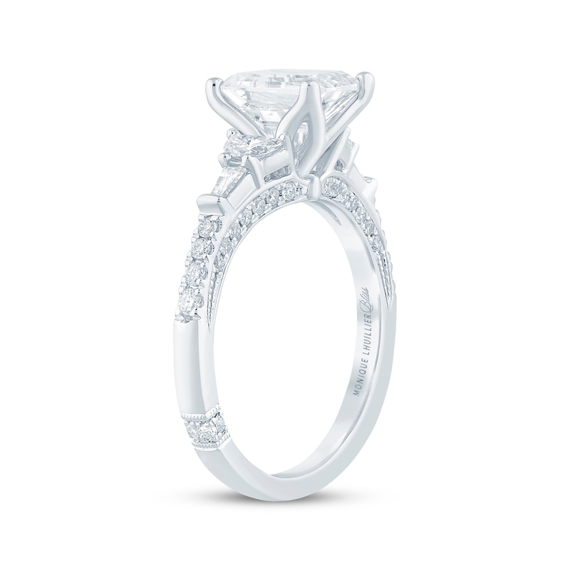 Main Image 2 of Monique Lhuillier Bliss Emerald-Cut Lab-Grown Diamond Engagement Ring 2 ct tw 18K White Gold