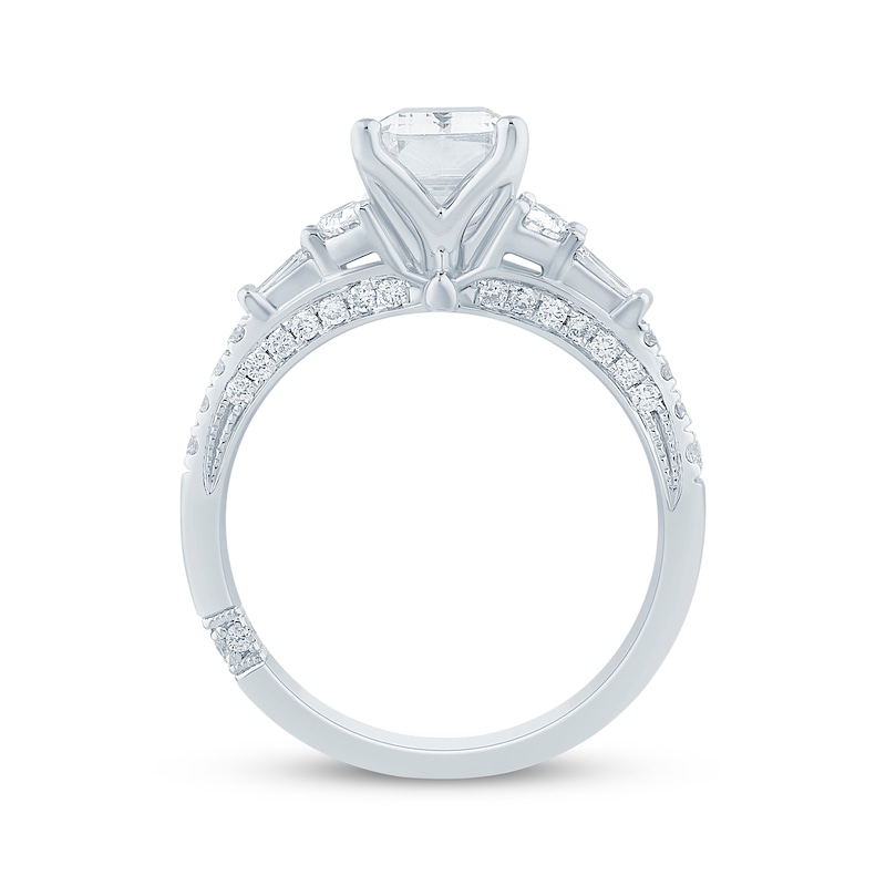 Main Image 3 of Monique Lhuillier Bliss Emerald-Cut Lab-Grown Diamond Engagement Ring 2 ct tw 18K White Gold