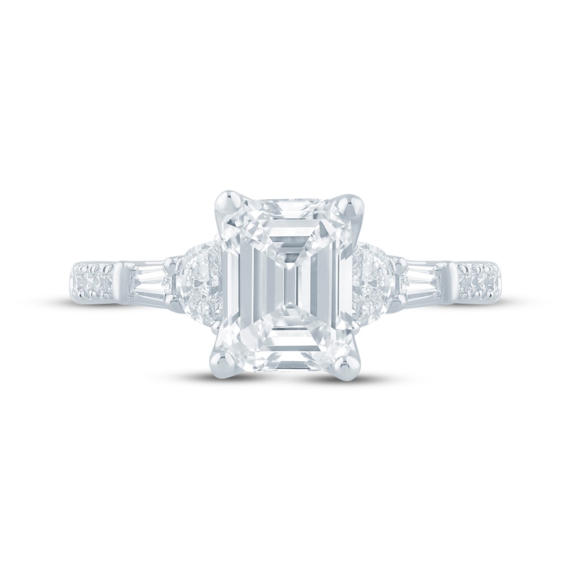 Main Image 4 of Monique Lhuillier Bliss Emerald-Cut Lab-Grown Diamond Engagement Ring 2 ct tw 18K White Gold