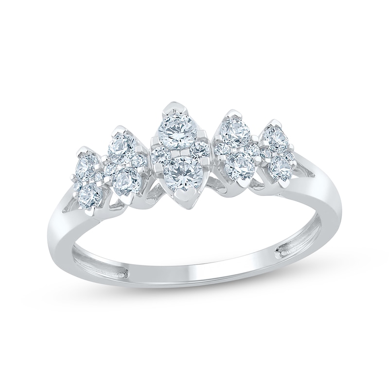 Main Image 1 of Diamond Marquise Frame Fashion Ring 1/2 ct tw 10K White Gold