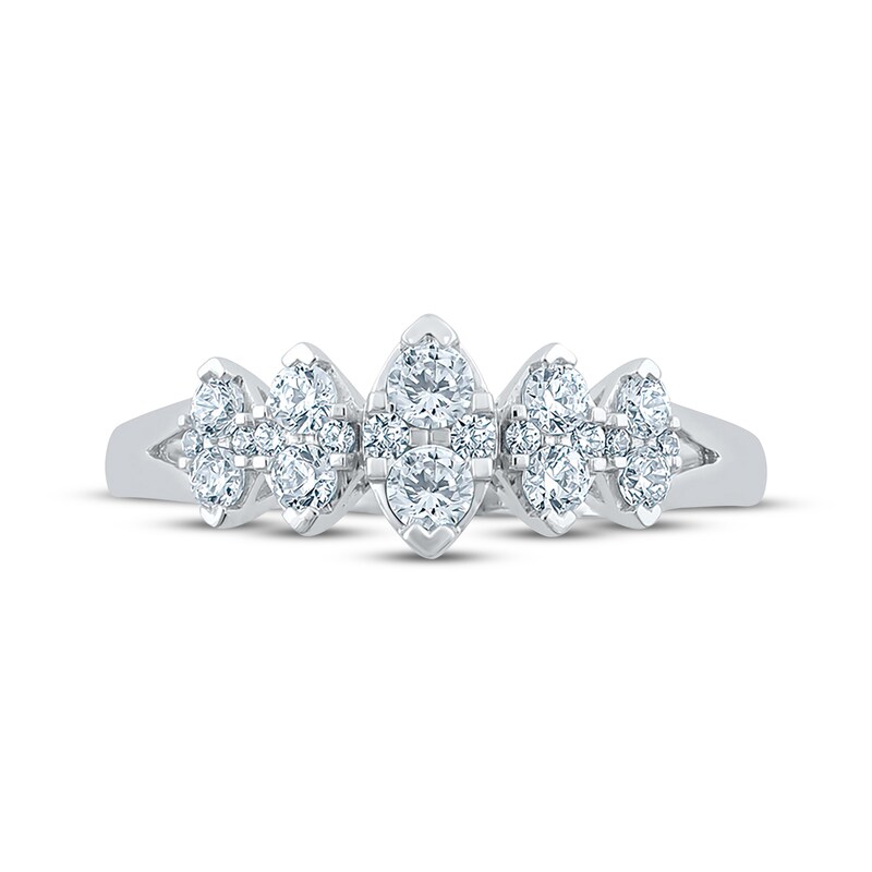 Main Image 3 of Diamond Marquise Frame Fashion Ring 1/2 ct tw 10K White Gold