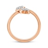 Thumbnail Image 3 of Multi-Diamond Double Heart Ring 1/8 ct tw 10K Rose Gold