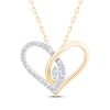 Thumbnail Image 1 of Diamond Looping Heart Necklace 1/5 ct tw 10K Yellow Gold 18"