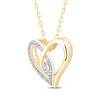 Thumbnail Image 2 of Diamond Looping Heart Necklace 1/5 ct tw 10K Yellow Gold 18"