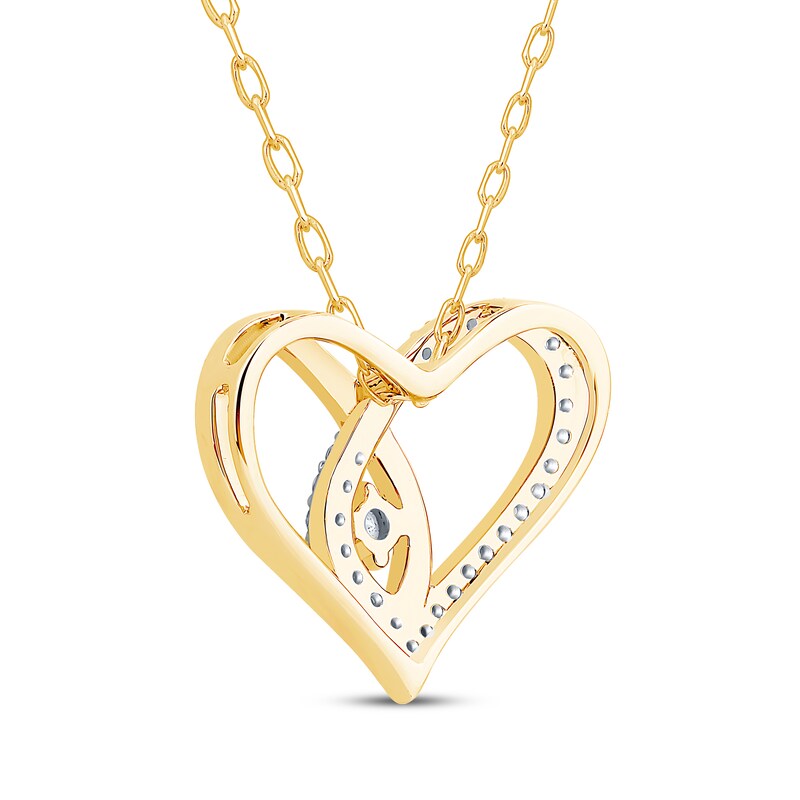 Main Image 3 of Diamond Looping Heart Necklace 1/5 ct tw 10K Yellow Gold 18"