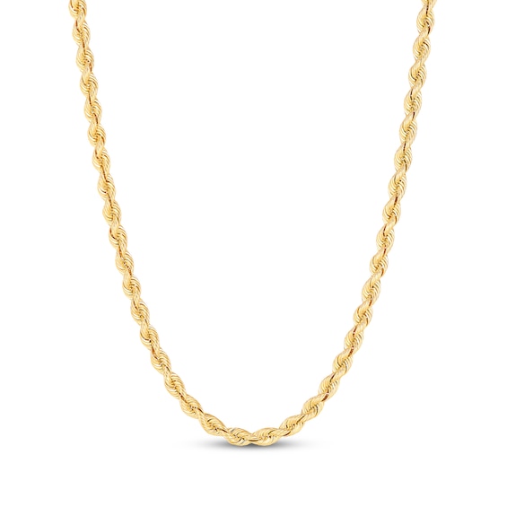 Silk Rope Chain Necklace 2.5mm Solid 14K Yellow Gold 20"