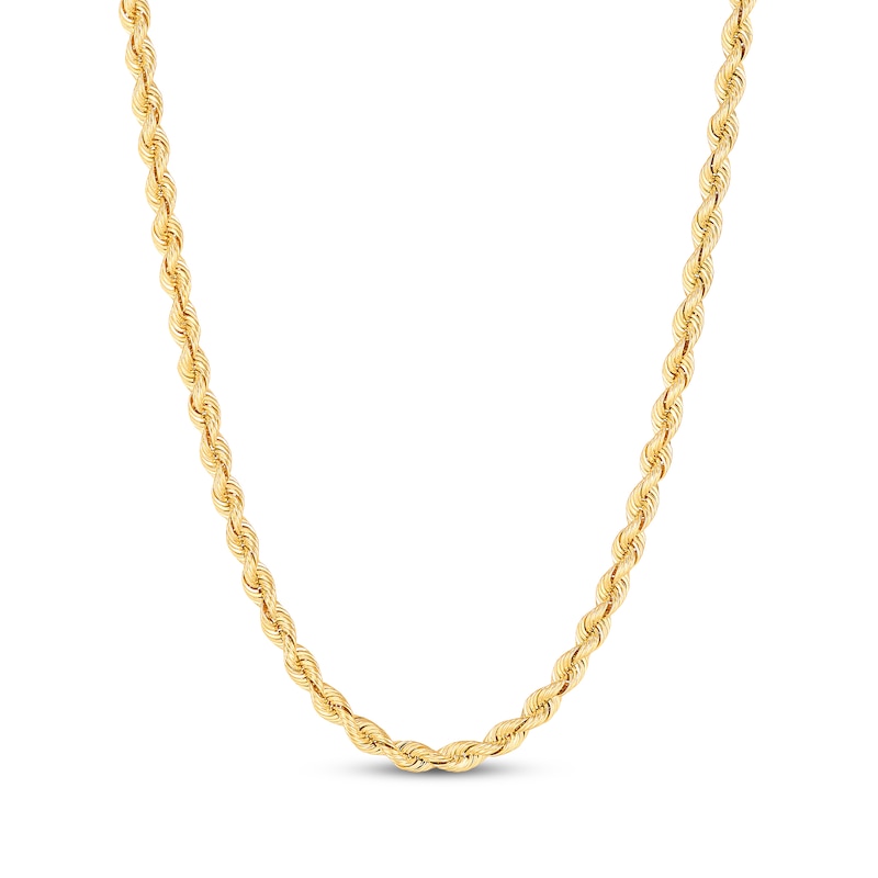 Main Image 1 of Silk Rope Chain Necklace 2.5mm Solid 14K Yellow Gold 20"