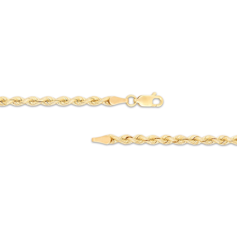 Main Image 2 of Silk Rope Chain Necklace 2.5mm Solid 14K Yellow Gold 20"
