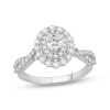 Thumbnail Image 1 of Adore Lab-Grown Diamonds Oval-Cut Double Halo Engagement Ring 1 ct tw 14K White Gold