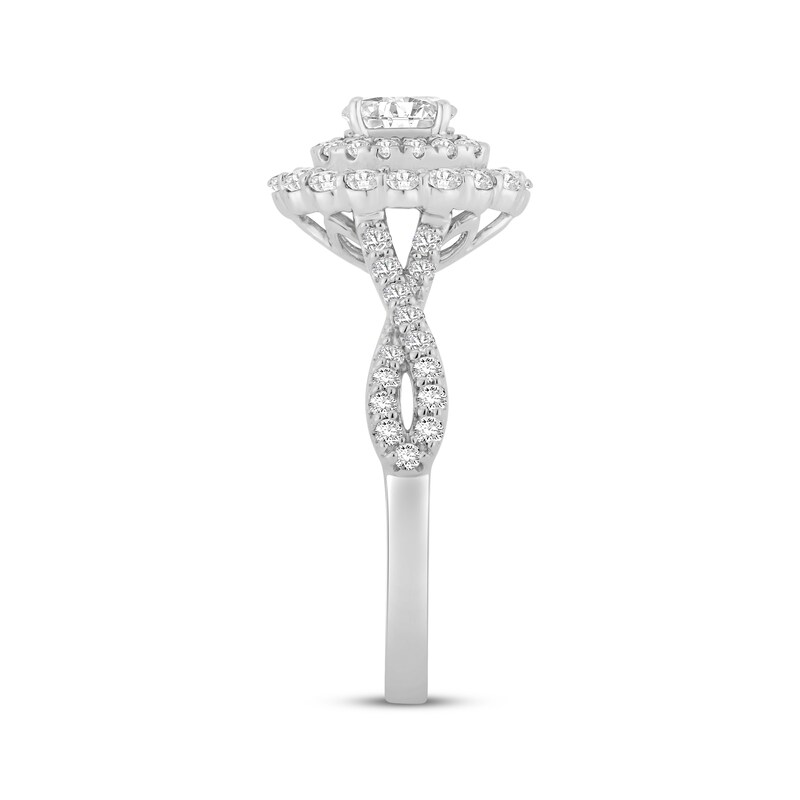 Main Image 2 of Adore Lab-Grown Diamonds Oval-Cut Double Halo Engagement Ring 1 ct tw 14K White Gold
