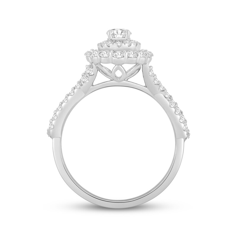 Main Image 3 of Adore Lab-Grown Diamonds Oval-Cut Double Halo Engagement Ring 1 ct tw 14K White Gold