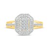 Thumbnail Image 4 of Multi-Diamond Center Double Octagon Halo Ring 1/2 ct tw 10K Yellow Gold