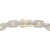 Thumbnail Image 3 of Men's Diamond Hollow Beveled-Link Bracelet 2 ct tw 10K Yellow Gold 8.5"