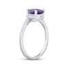 Thumbnail Image 2 of Pear-Shaped Amethyst & White Lab-Created Sapphire Ring Sterling Silver