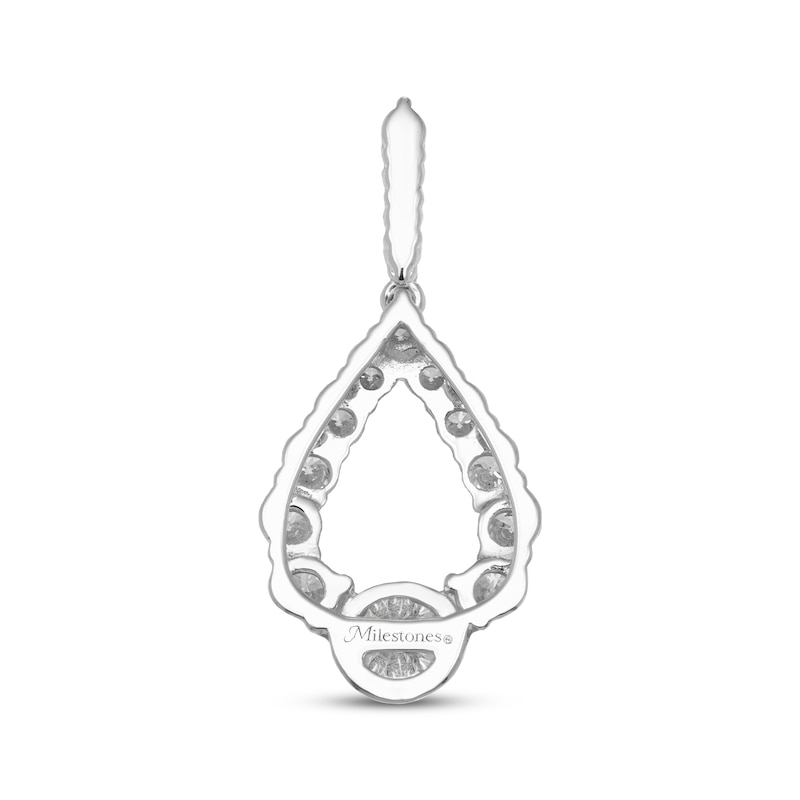 Main Image 4 of Milestones Diamond Teardrop Necklace 1 ct tw 10K White Gold 18"