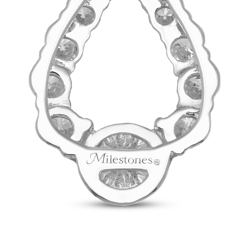 Main Image 5 of Milestones Diamond Teardrop Necklace 1 ct tw 10K White Gold 18"