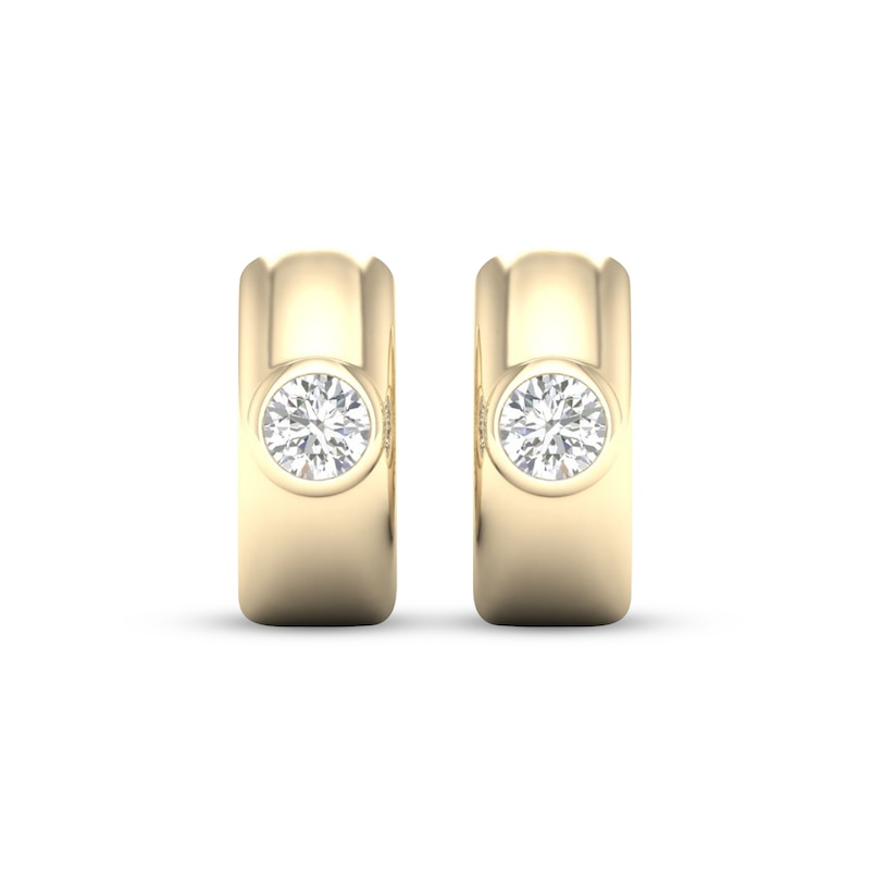 Main Image 2 of KAY Lab-Grown Diamonds Huggie Hoop Earrings 1/2 ct tw 10K Yellow Gold