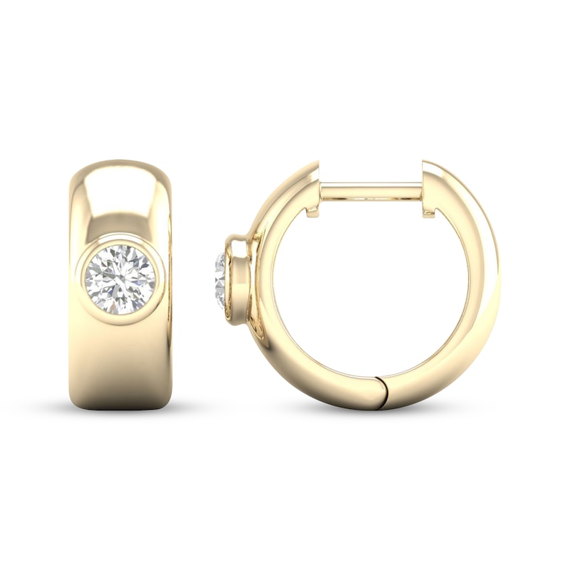 Main Image 3 of KAY Lab-Grown Diamonds Huggie Hoop Earrings 1/2 ct tw 10K Yellow Gold