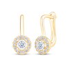 Thumbnail Image 1 of Certified Diamond Halo Drop Earrings 1/4 ct tw 18K Yellow Gold