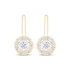 Thumbnail Image 2 of Certified Diamond Halo Drop Earrings 1/4 ct tw 18K Yellow Gold