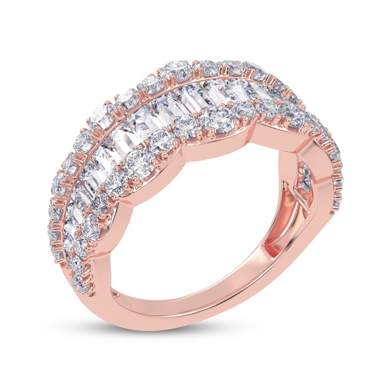 Main Image 2 of KAY Lab-Grown Diamonds Baguette & Round-Cut Scalloped Ring 1-1/2 ct tw 14K Rose Gold