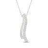Thumbnail Image 1 of Diamond Waves Journey Necklace 1/6 ct tw 10K White Gold 18"