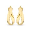 Thumbnail Image 2 of Wavy Flat Ribbon Hoop Earrings 14K Yellow Gold