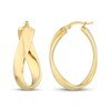 Thumbnail Image 3 of Wavy Flat Ribbon Hoop Earrings 14K Yellow Gold