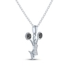 Thumbnail Image 3 of Cheerleader Necklace with Black & White Diamond Accents Sterling Silver 18"