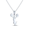 Thumbnail Image 4 of Cheerleader Necklace with Black & White Diamond Accents Sterling Silver 18"