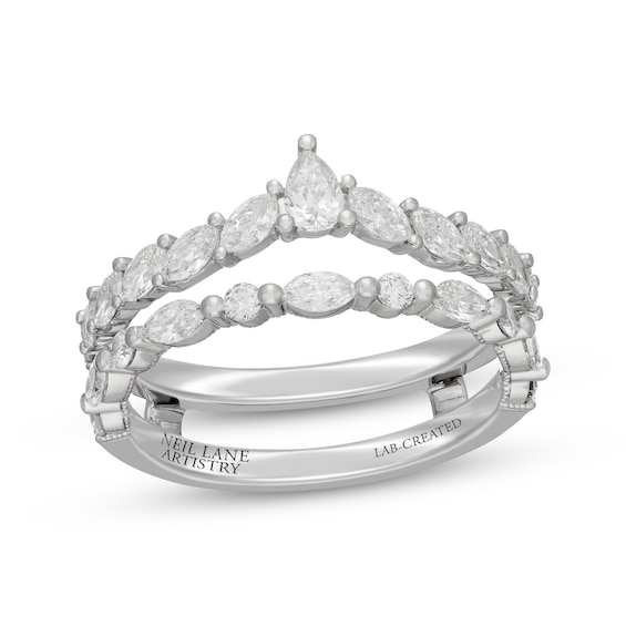 Neil Lane Artistry Pear, Marquise & Round-Cut Lab-Grown Diamond Enhancer Ring 1 ct tw 14K White Gold