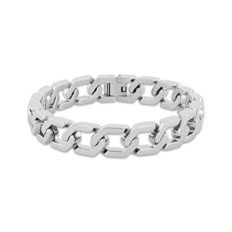 Main Image 1 of Men's Hexagon Link Bracelet Stainless Steel 8.5"