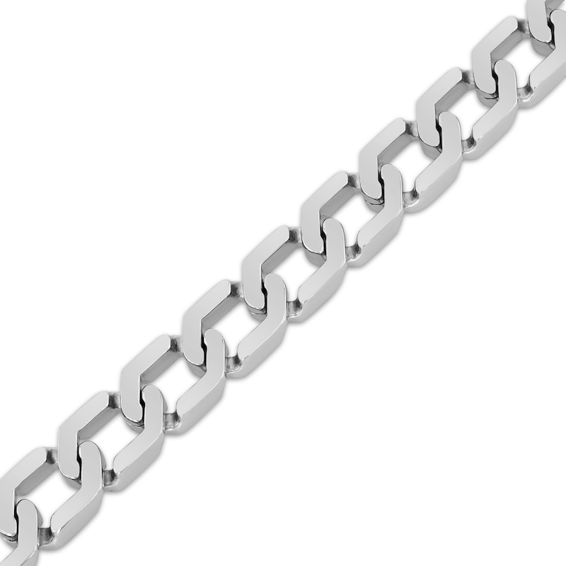 Main Image 2 of Men's Hexagon Link Bracelet Stainless Steel 8.5"