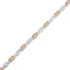 Thumbnail Image 2 of Oval-Cut Citrine & White Lab-Created Sapphire Link Bracelet Sterling Silver 7.25"