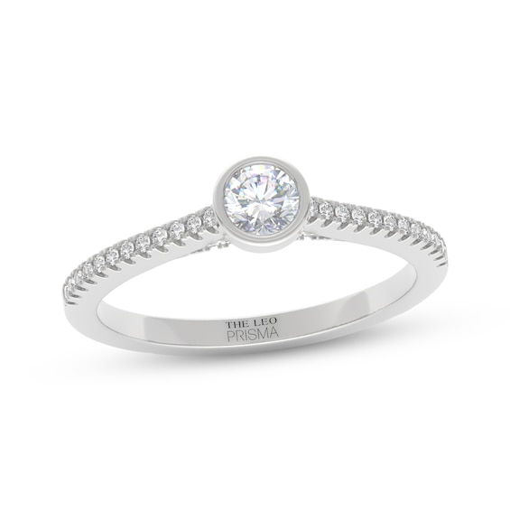 THE LEO Prisma Diamond Round-Cut Engagement Ring 3/8 ct tw 14K White Gold