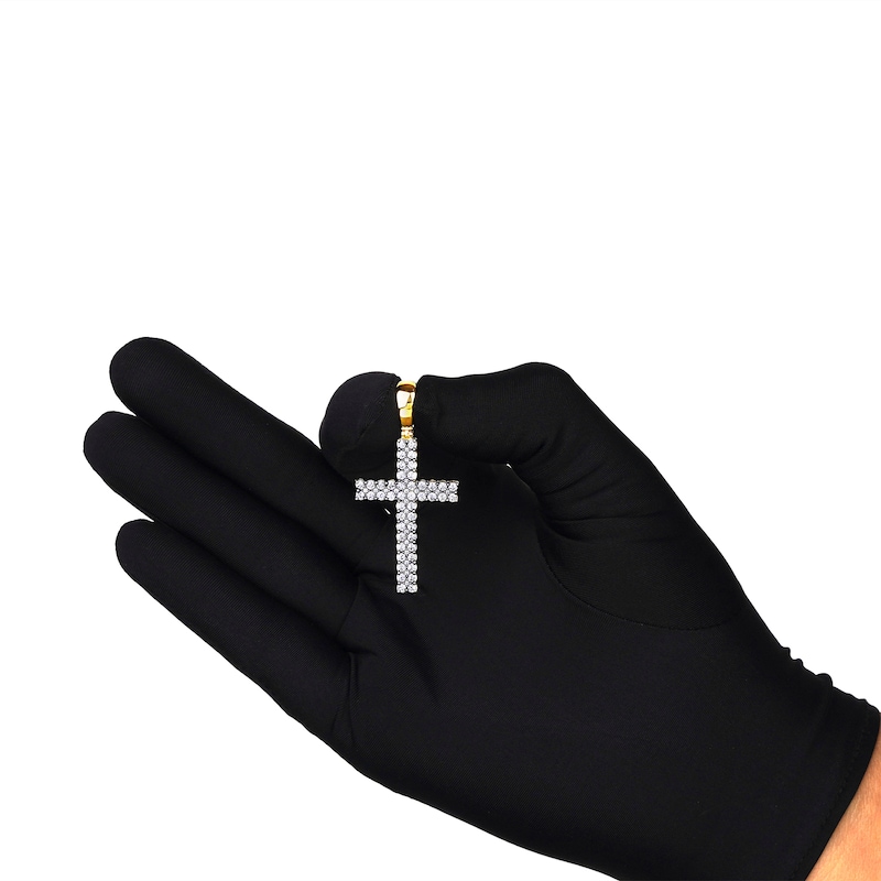 Main Image 4 of KAY Lab-Grown Diamonds Men's Cross Charm 1-1/2 ct tw 10K Yellow Gold