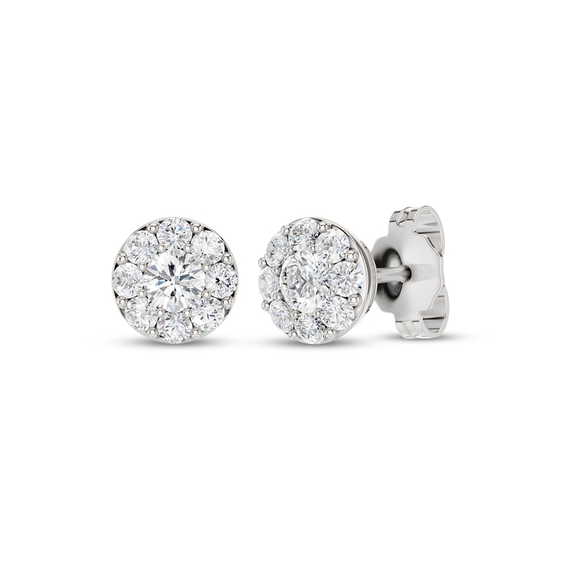 Main Image 1 of KAY Lab-Grown Diamonds Halo Stud Earrings 1/2 ct tw 10K White Gold
