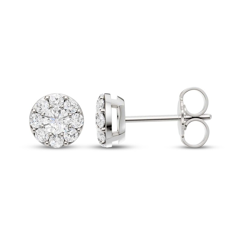 Main Image 3 of KAY Lab-Grown Diamonds Halo Stud Earrings 1/2 ct tw 10K White Gold
