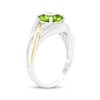 Thumbnail Image 2 of Cushion-Cut Peridot & White Lab-Created Sapphire Ring Sterling Silver & 10K Yellow Gold