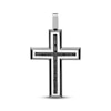 Thumbnail Image 1 of Men's Black Diamond Cross Charm 1/2 ct tw Black Rhodium-Plated Sterling Silver
