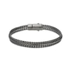 Thumbnail Image 1 of Men's Black Sapphire Curb Chain Bracelet Matte Gunmetal-Plated Sterling Silver 8.5"