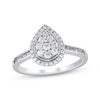 Thumbnail Image 1 of Adore Multi-Diamond Teardrop Halo Engagement Ring 3/8 ct tw 10K White Gold