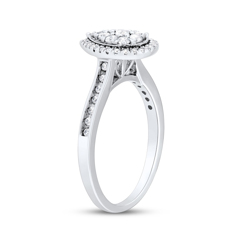 Main Image 2 of Adore Multi-Diamond Teardrop Halo Engagement Ring 3/8 ct tw 10K White Gold