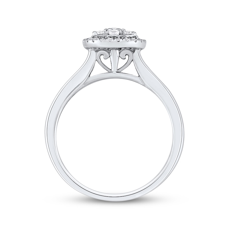 Main Image 3 of Adore Multi-Diamond Teardrop Halo Engagement Ring 3/8 ct tw 10K White Gold