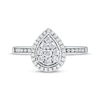 Thumbnail Image 4 of Adore Multi-Diamond Teardrop Halo Engagement Ring 3/8 ct tw 10K White Gold