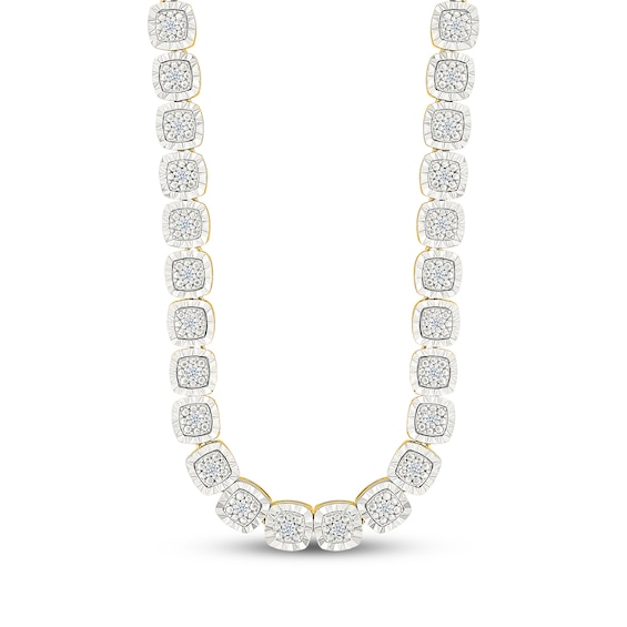 KAY Lab-Grown Diamonds Cushion-Shaped Link Necklace 3/4 ct tw 24K Yellow Gold Vermeil Sterling Silver 18"
