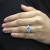 Thumbnail Image 3 of Marquise-Cut Swiss Blue Topaz & White Lab-Created Sapphire East-West Ring Sterling Silver